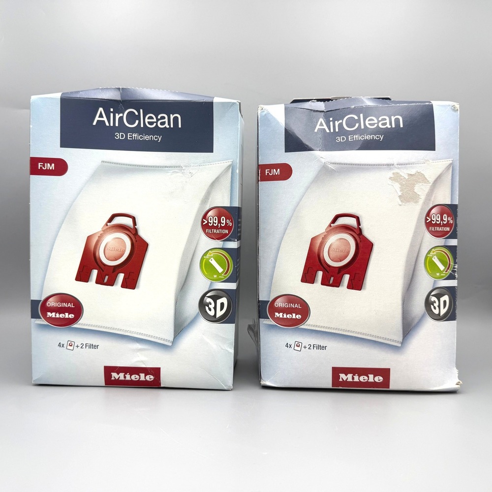 Miele Vacuum Bags FJM AirClean 3D Efficiency White 10 Bags 3 Filters 2-Pack READ